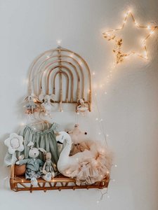 Rattan rainbow hook rack