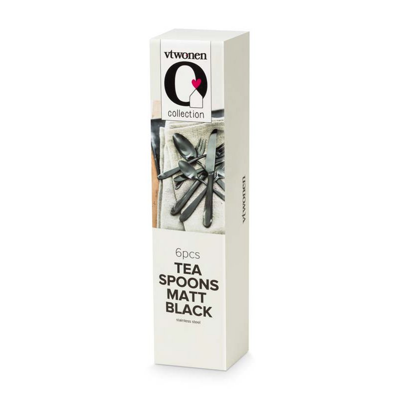 Set/6 Tea Spoons Matt Black
