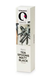Set/6 Tea Spoons Matt Black