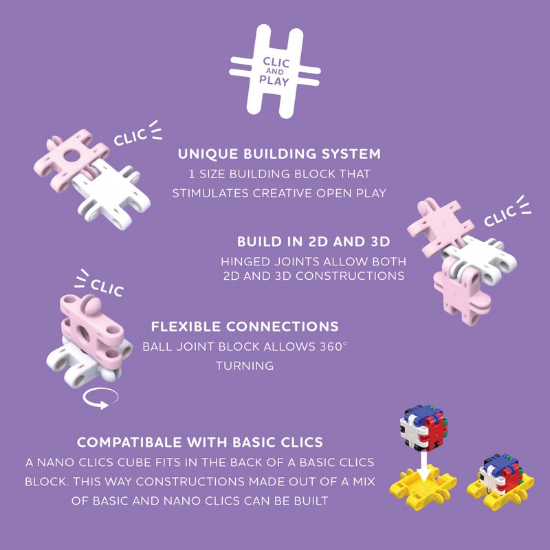 Nano Clics - Fantasy Builders - 125 stk
