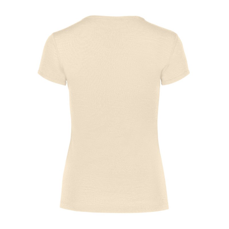 Jersey de manga corta Merino 160 para mujer, color natural