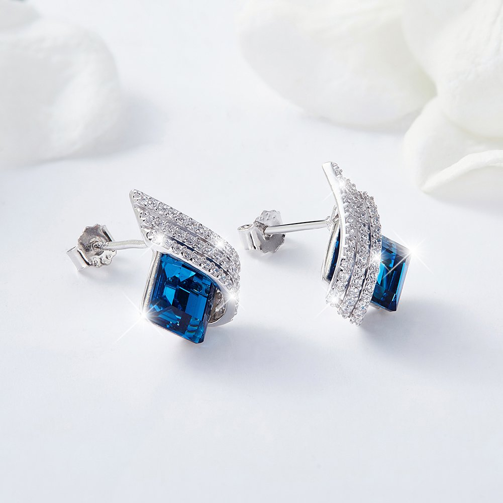 Blue stud earrings