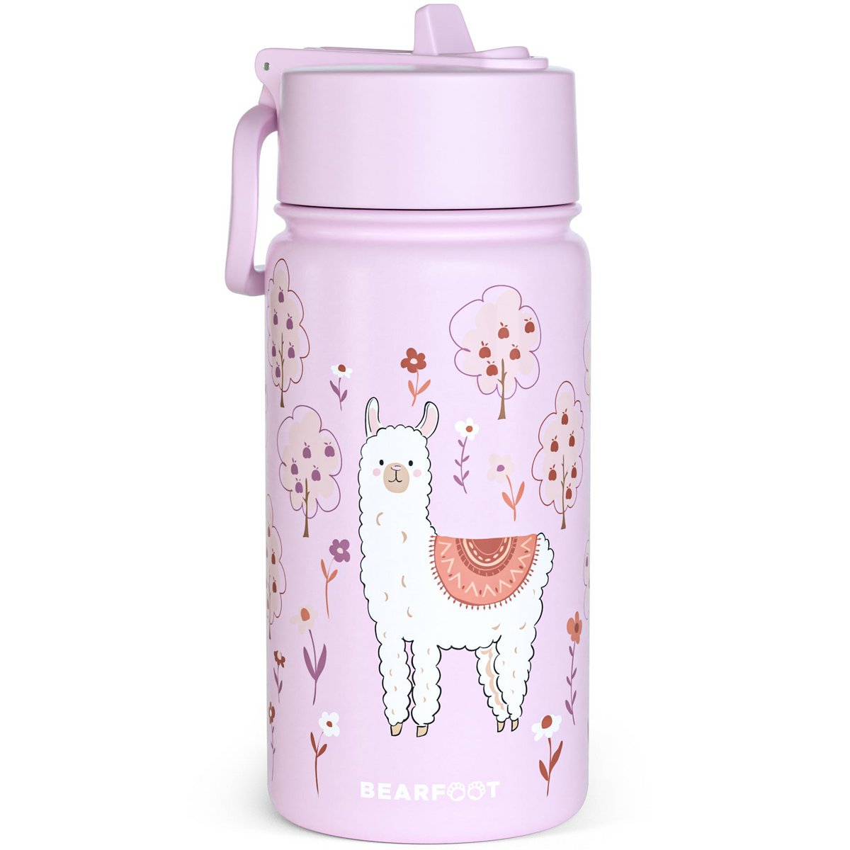 Thermo children's drinking bottle stainless steel - llama purple