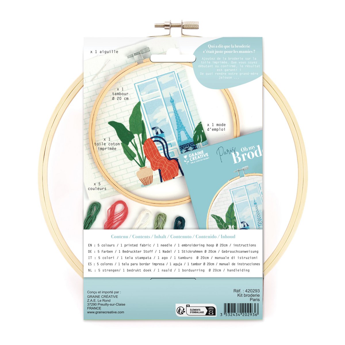 EMBROIDERY SET PARIS  Ø20CM