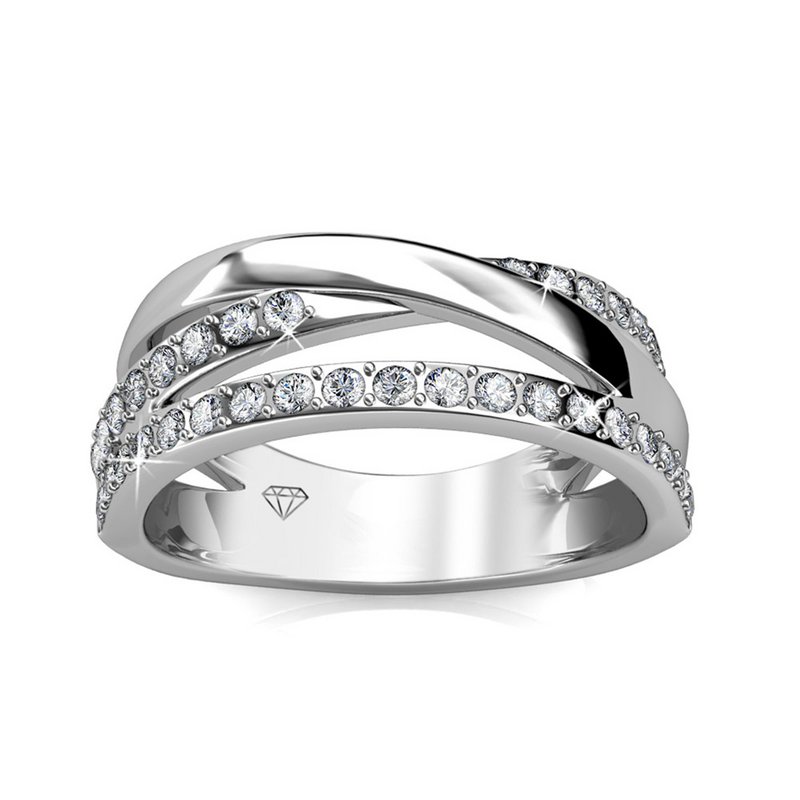 Bague Kris - Argenté et Cristal