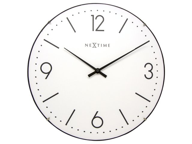 Wanduhr NeXtime Basic Dome 35 cm Weiß