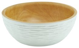 Wooden bowl - fruit bowl - salad bowl - model Carved Low - white - different sizes