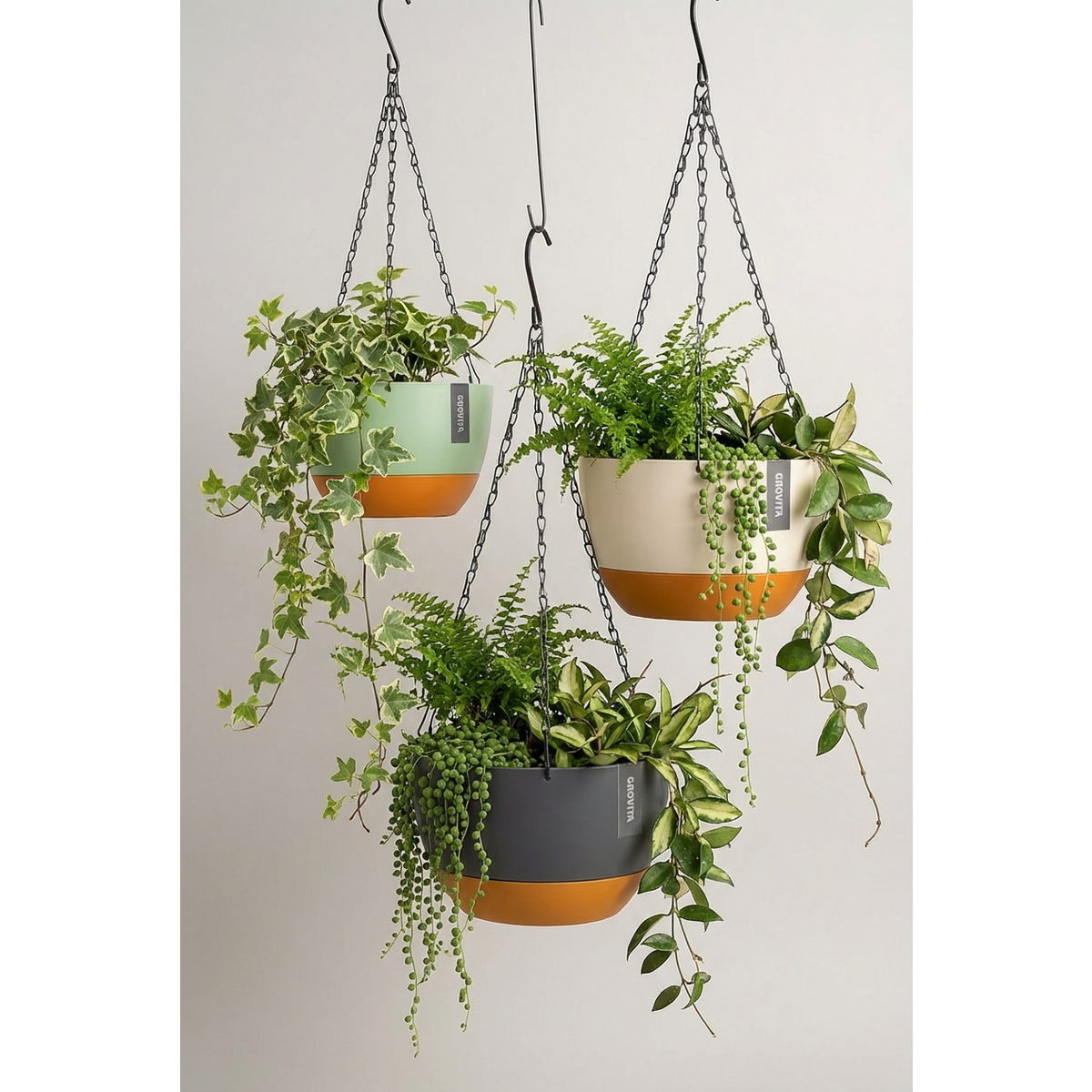 Hanging Planter with Self-Watering - Green - For Indoor and Outdoor - Plant Pots