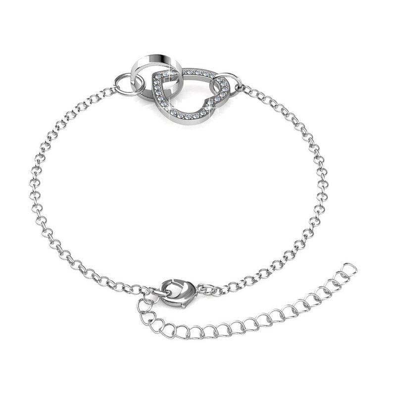 Bracciale Cuore Chiuso - Argenté et Cristal