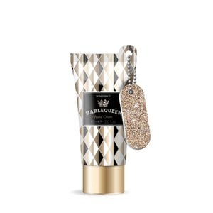 Harlequeen handcrème in een buis met glitter nagelbestand