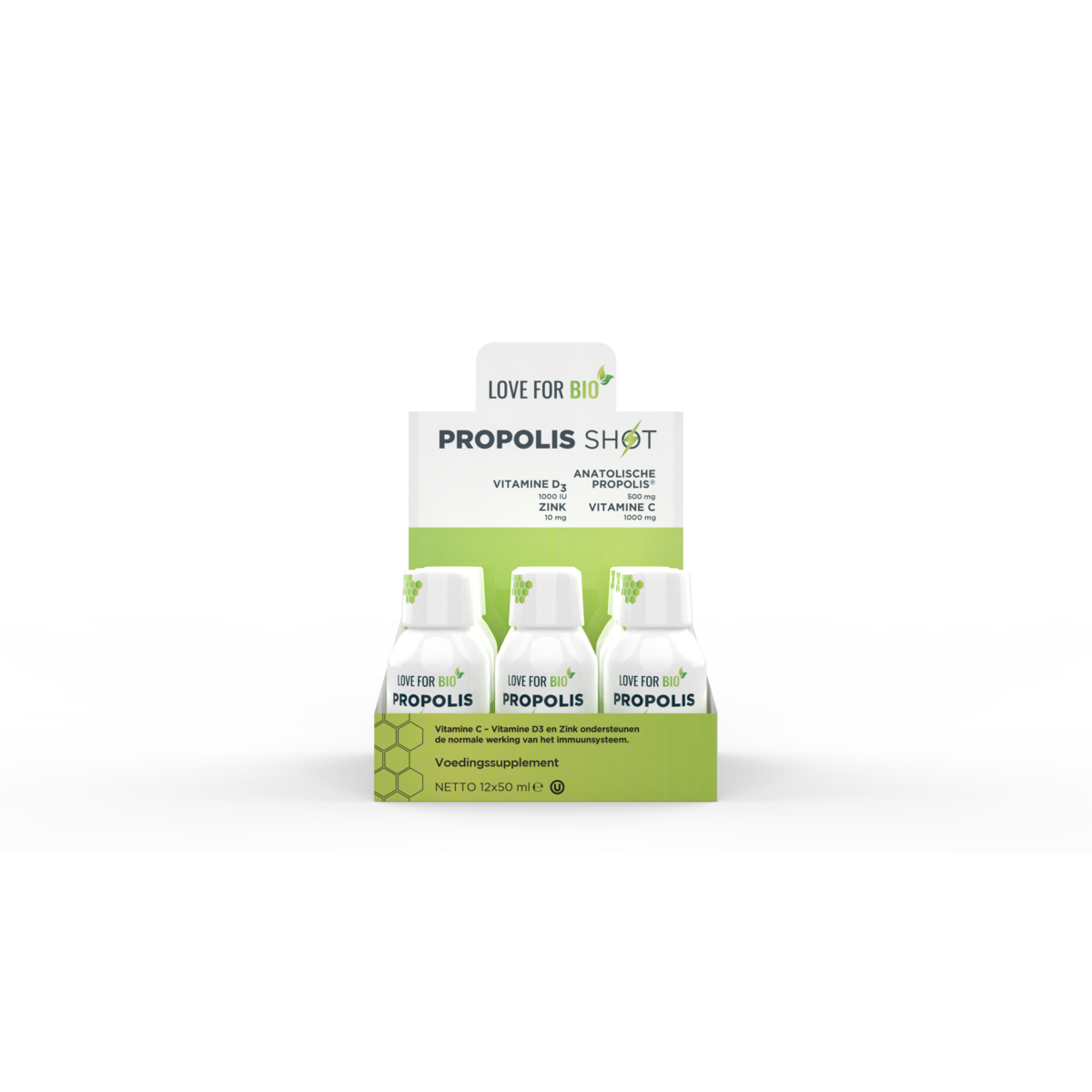 Love For Bio | 12x Propolis Shot Zinc + Vitamine C + Vitamine D3