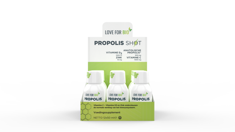 Kærlighed til bio | 12x Propolis Shot Zink + Vitamin C + Vitamin D3