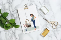 postcard - series 'bellies' - hanging chair