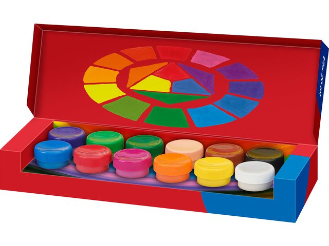 Tempera-Gouache paint FC 12 color pots of 20ml