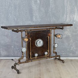 Steampunkowa lampa stołowa