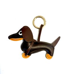 Nøglering Gravhund mørkebrun/guld