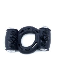 Boysoftoys - 67-00037 - Vibrating Cockring - double Motors - Black - batteries included - packed in plastic bag