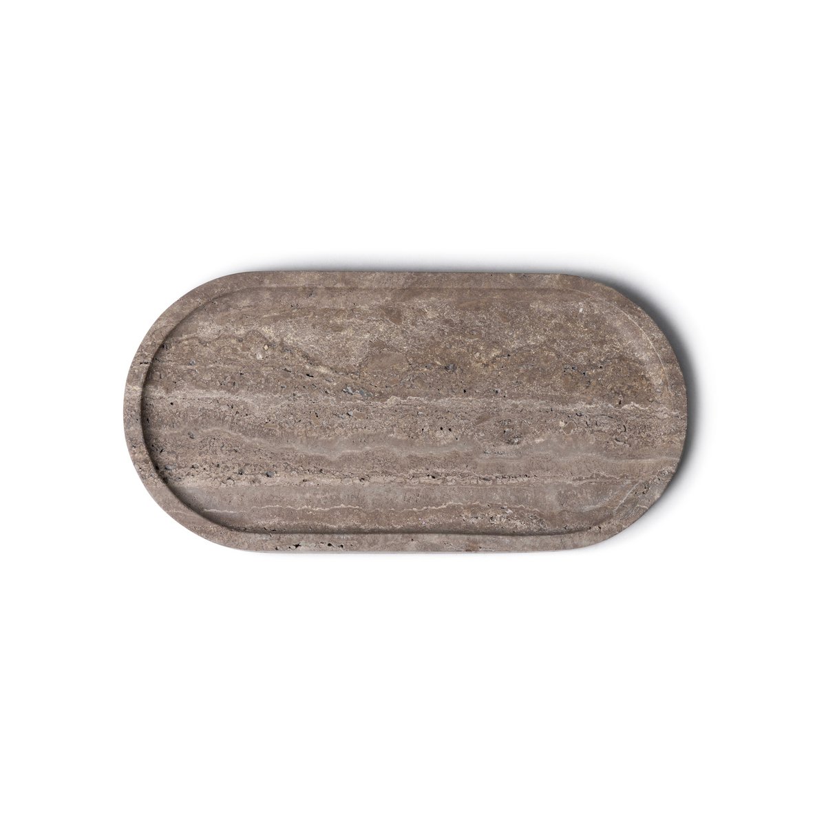Taca z trawertynu tytanowego owalna 30x15cm