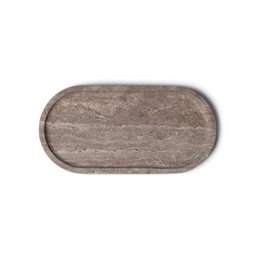 Bandeja travertino titanio ovalada 30x15cm
