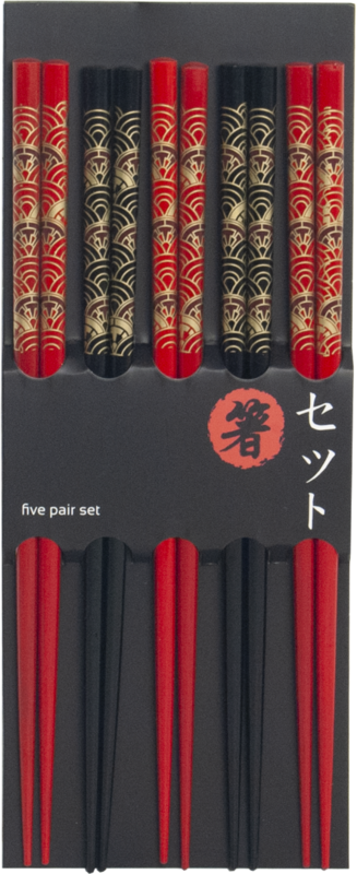 Edo Chopstick Set, 5 pair Color Dragon