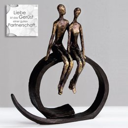 Poly skulptur "Close" bronze farve H.35cm