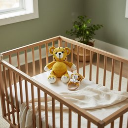 Nuvinokids® Handmade Tiger Cuddly Toy and Teething Set of 100% Cotton