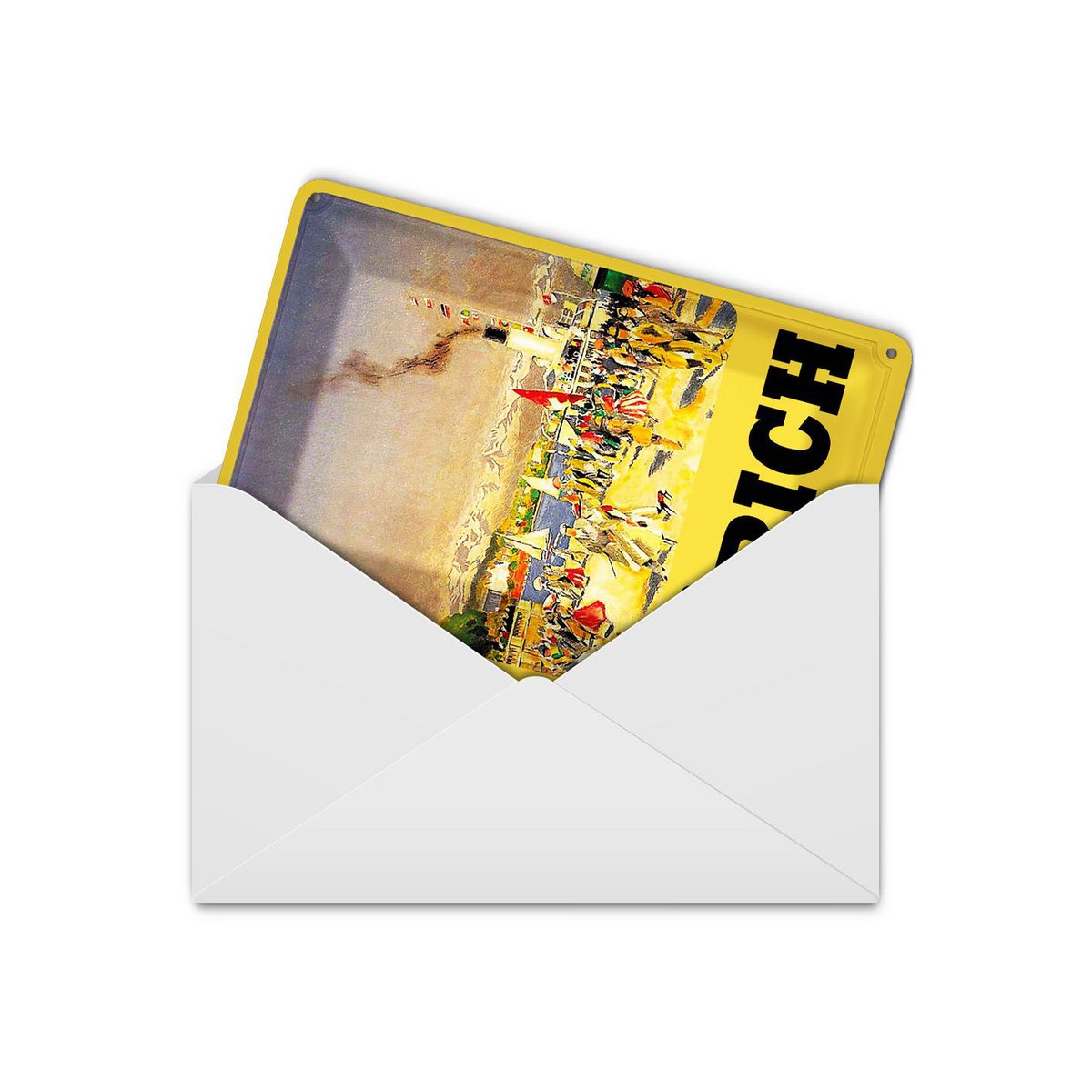 Cartolina da viaggio in latta 10x14 cm Cartello decorativo nostalgico per passanti del piroscafo di Zurigo