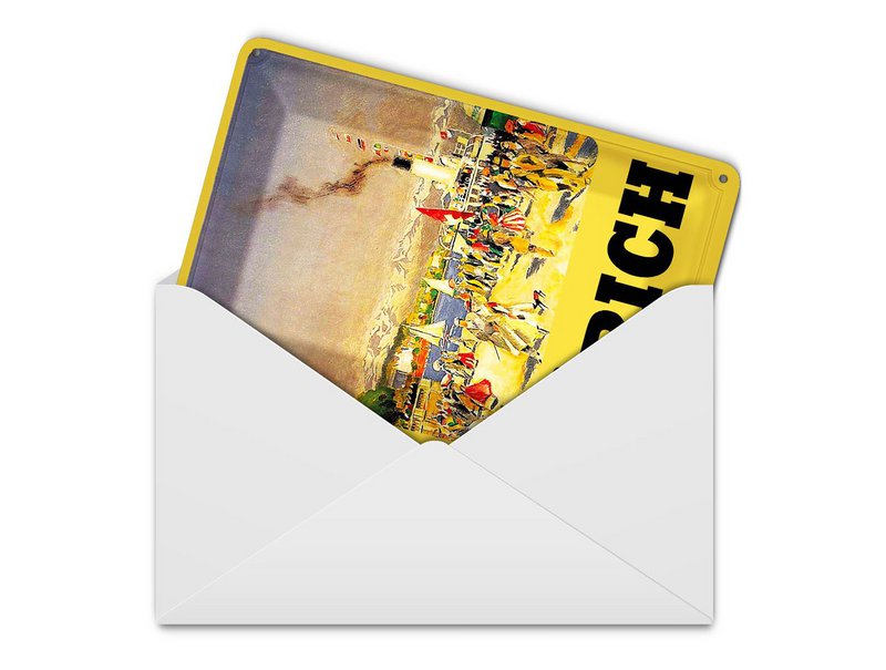 Cartolina da viaggio in latta 10x14 cm Cartello decorativo nostalgico per passanti del piroscafo di Zurigo