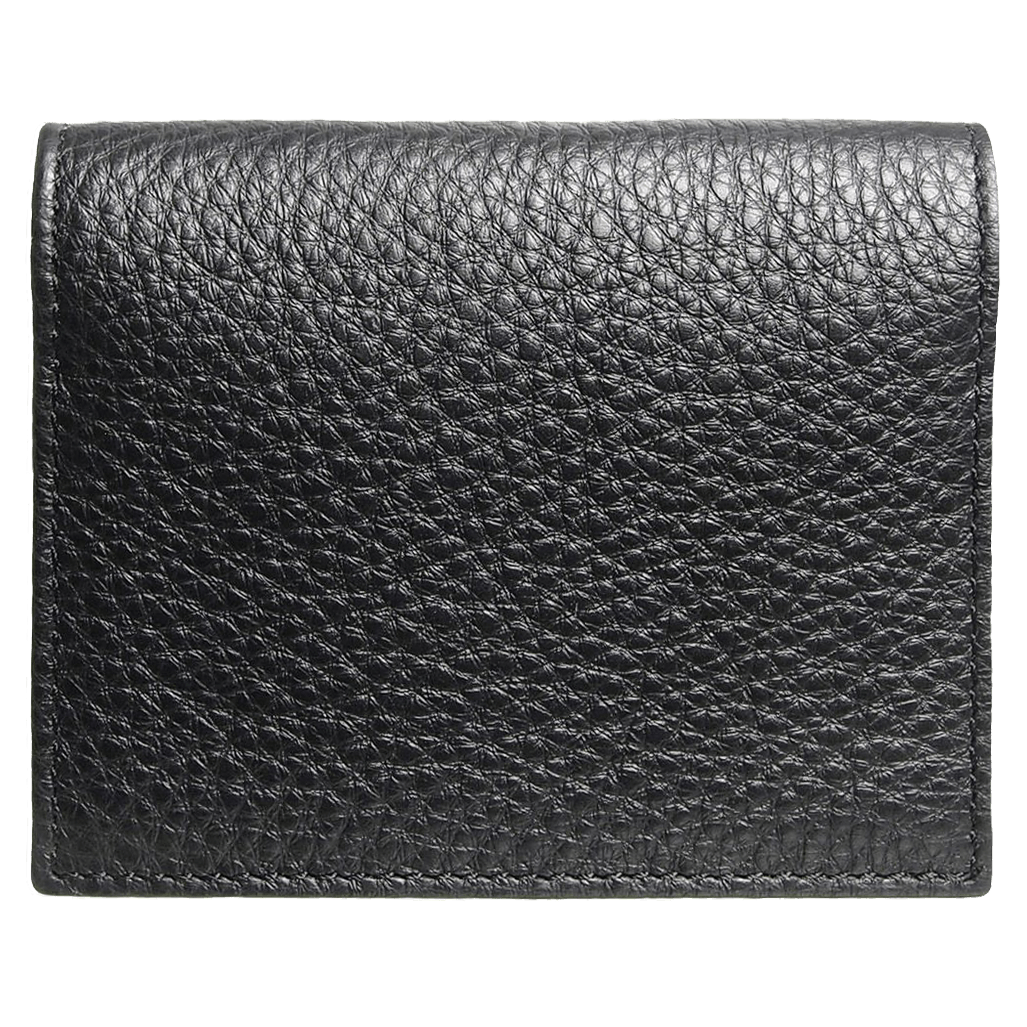 Porte-cartes en cuir de veau grainé Noir