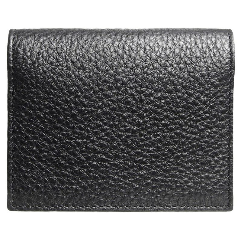 Porte-cartes en cuir de veau grainé Noir