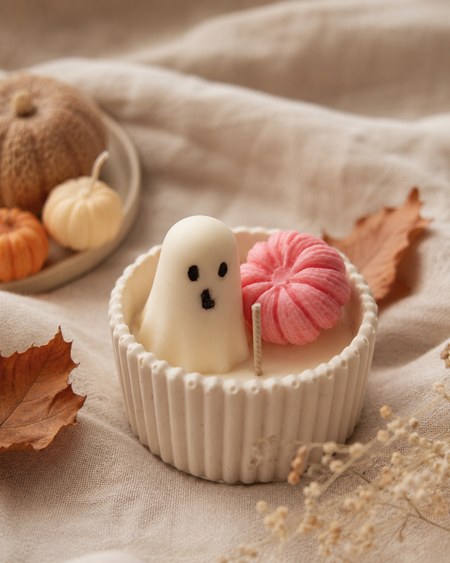 Ghost & Pumpkin Bowl Duftkerze – Rapswachs