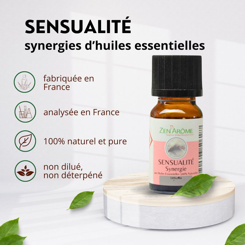 Synergy of essential oils - Sensuality - 10 ml - Use for Diffusion - Packaged in France