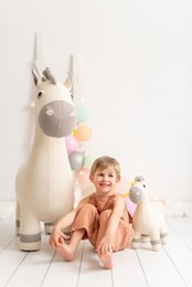 White 100% cotton maxi mare plush toy 93X34X94 cm