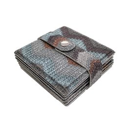 Juego de posavasos de cristal de 6 posavasos azules con estampado en zigzag