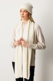 ARTEMIS BEANIE & SCARF WOOL SET ECRU-ECRU