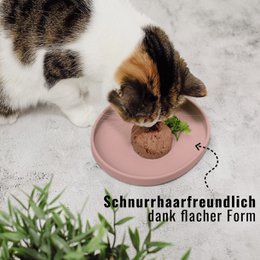ne&no® Silikon Futterschale - Schnurrhaarfreundlich - extra flach - für Katzen
