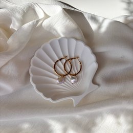 Golden Reflections - Large gold and pearl circles