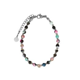 Gemstone bracelet | Agate with stainless steel beads | stainless steel silver/gold