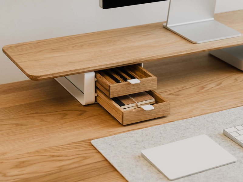 Cajón modular pequeño - Complemento de estante de escritorio doble