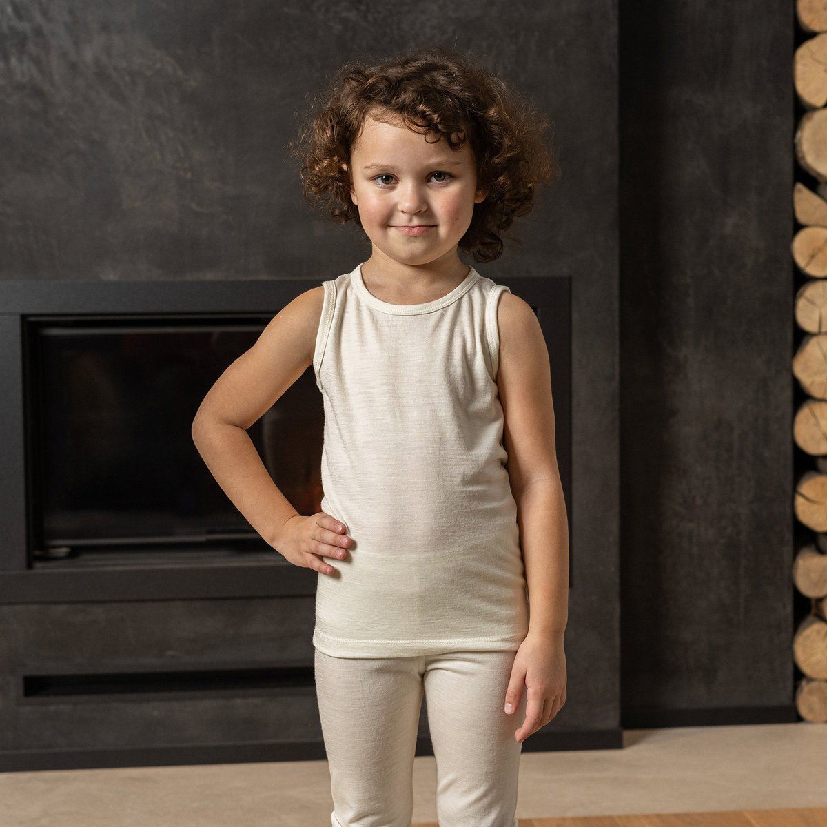 Kids Merino 160 sans manches 160 g/m² Naturel