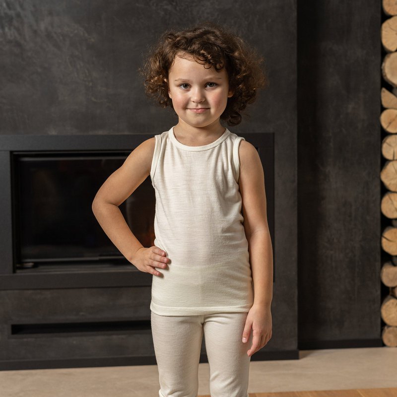 Kids Merino 160 sans manches 160 g/m² Naturel