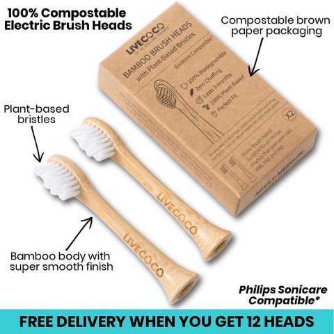 Bamboo Philips Sonicare Compatible Electric Brush Heads
