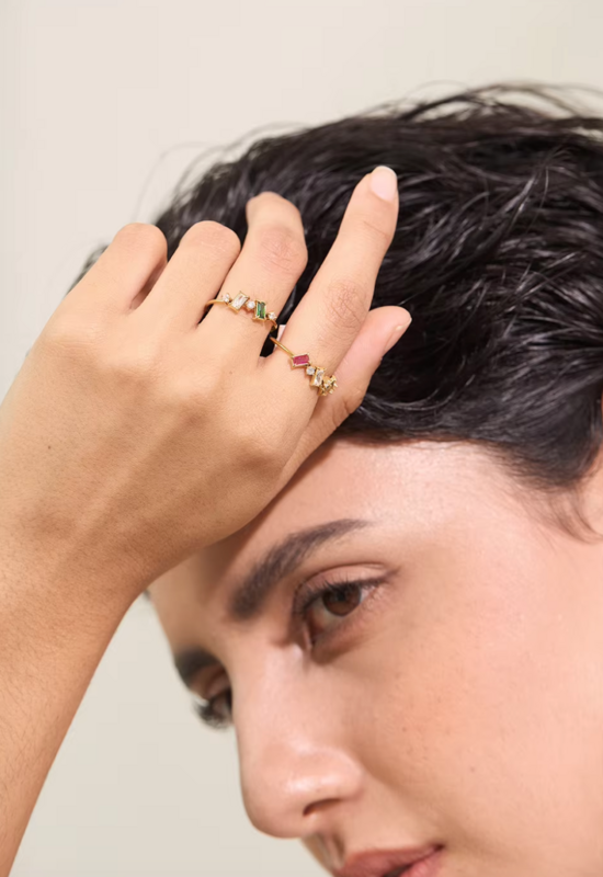 Dara - Multi Stone Ring Gold