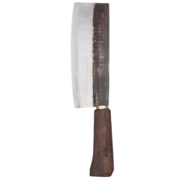An 18 cm long Asian-style chef's knife with a stainless steel blade and a wooden handle.