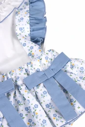 Babypige blomsterbukser med bluse, blå