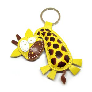 Giraffen-Liebhaber-Geschenk handgefertigter Leder-Schlüsselanhänger