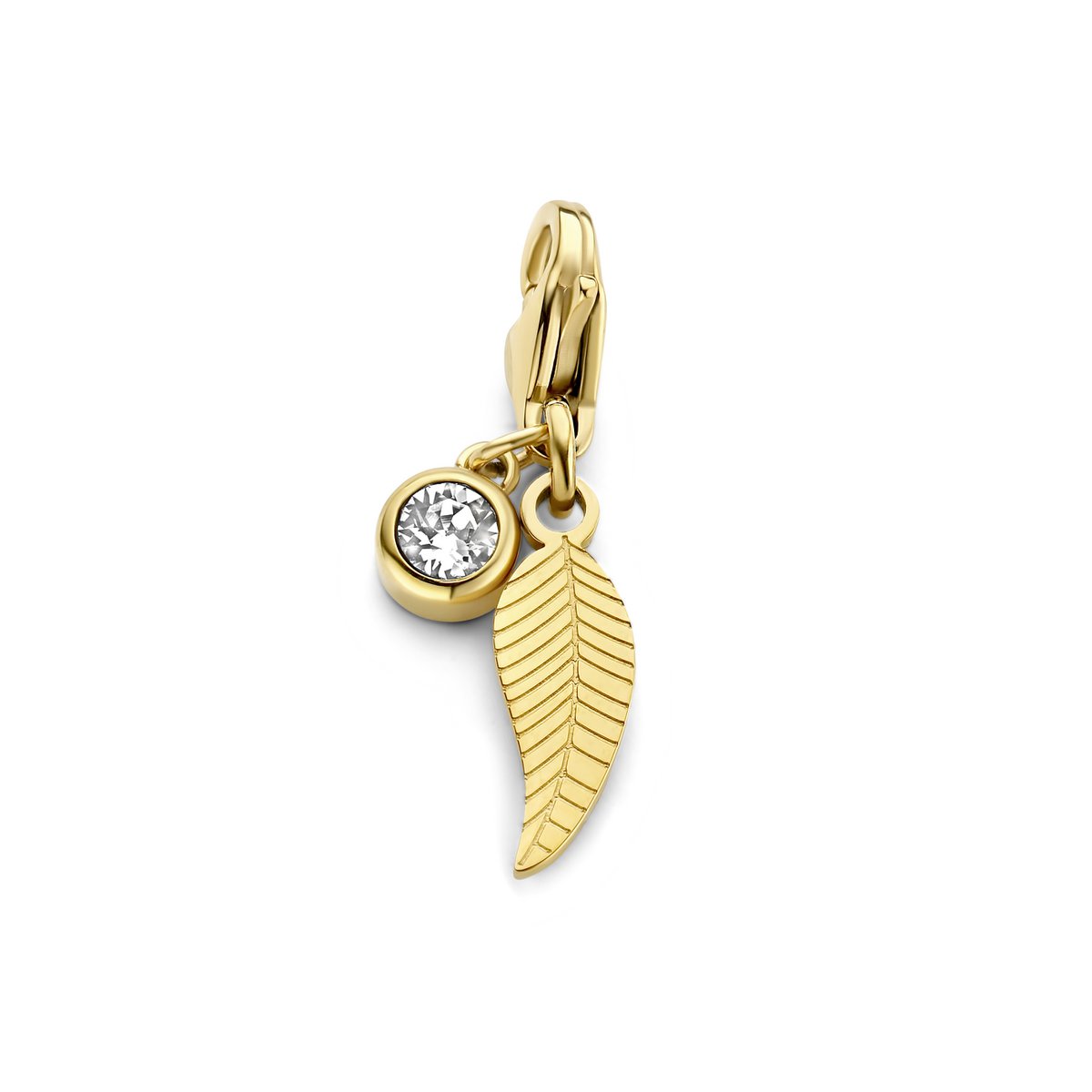 CO88 Collection 8CH-00027 Stalen Dele – Vier – Kristall – 17 x 6 mm – Karabinerhaken – Goldfarben