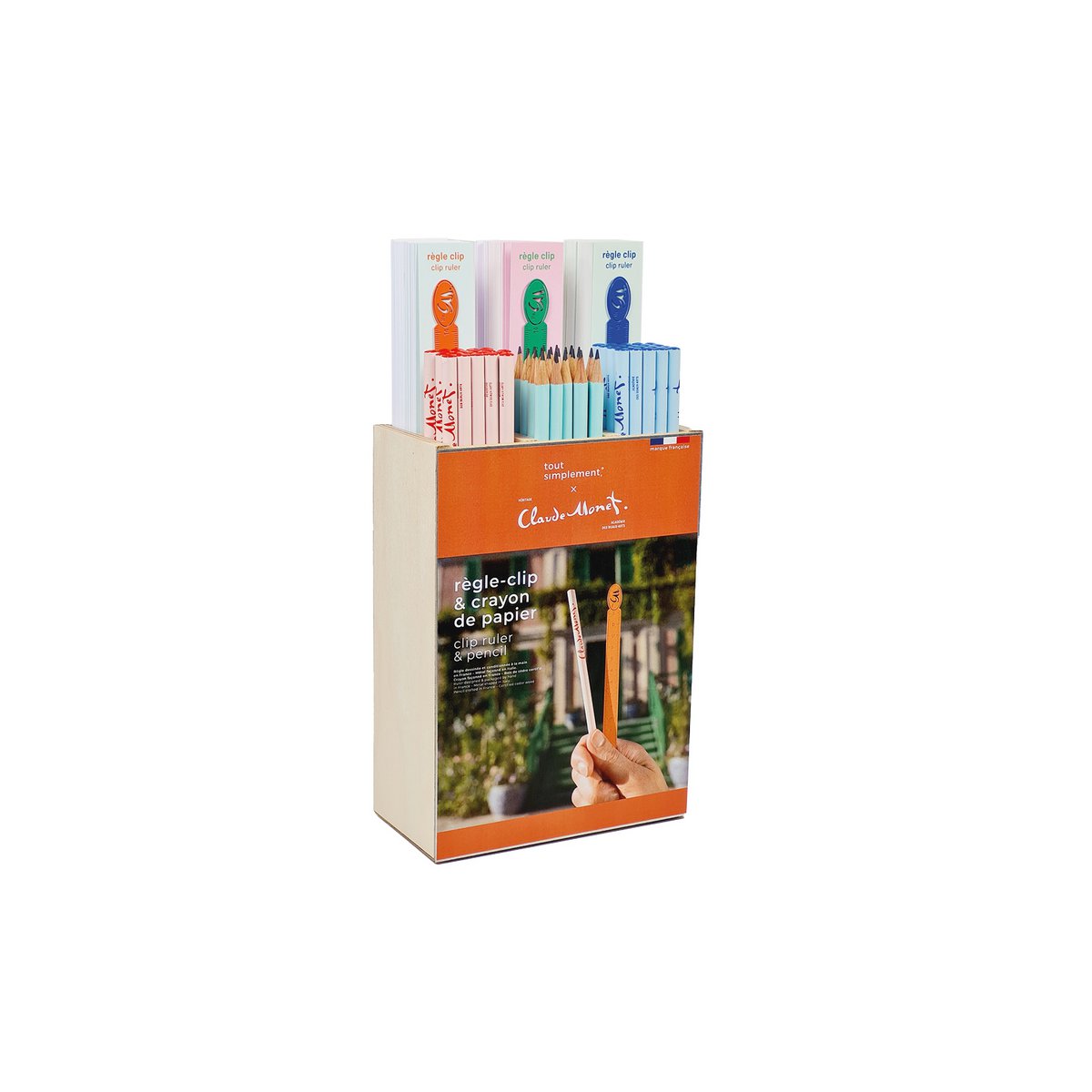 Display completo 60 lápices + 36 reglas metálicas Claude Monet