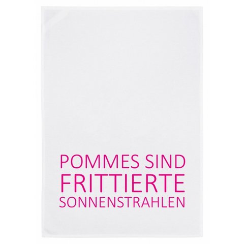 Torchon blanc, FRENCH FRIES ARE FRIED SUNRAYS, rose