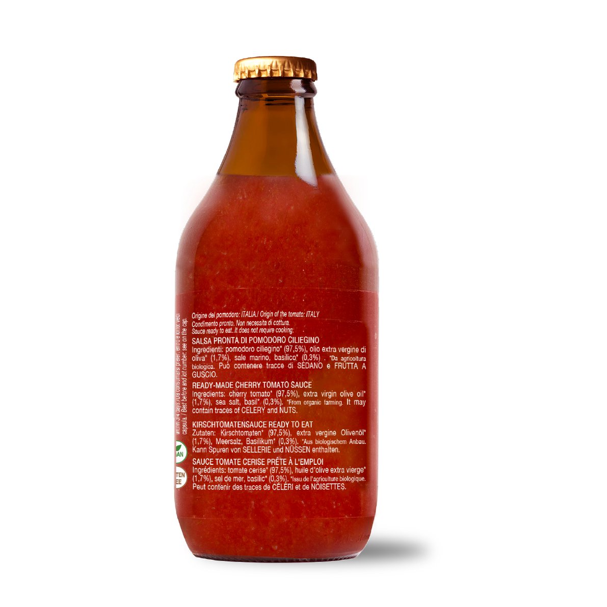 Salsa de tomate cherry ecológica lista para usar 330g